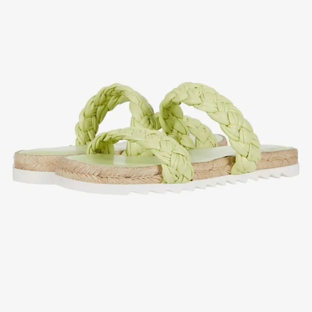 Marc Fisher Ltd Jaimee Espadrille Slide Sandal in Citron Leather Size 6M